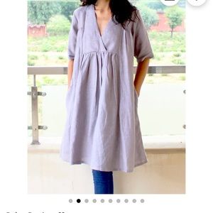 Etsy linen tunic or dress custom made camel